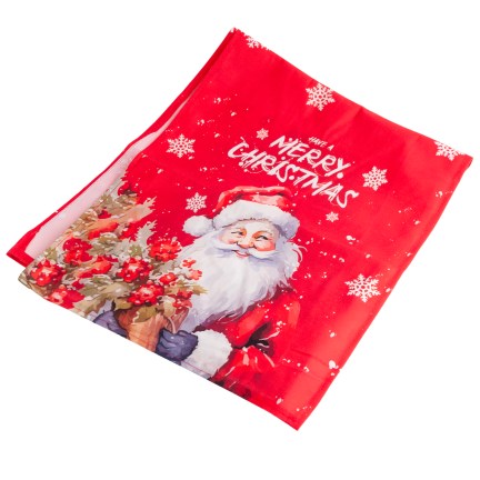Holiday table runner, tablecloth, featuring Santa Claus, red, 180x33 cm