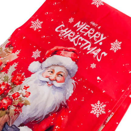 Holiday table runner, tablecloth, featuring Santa Claus, red, 180x33 cm