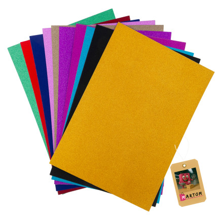 TG80302 KREATIVES PAPIER A4 GLITTER PAPIER BLÄTTER FARBEN 10PCS/KPL