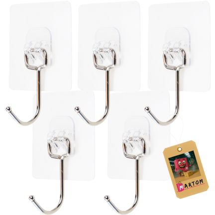 TG80303 Self-adhesive hook hanger, universal hangers, 5 pcs/set