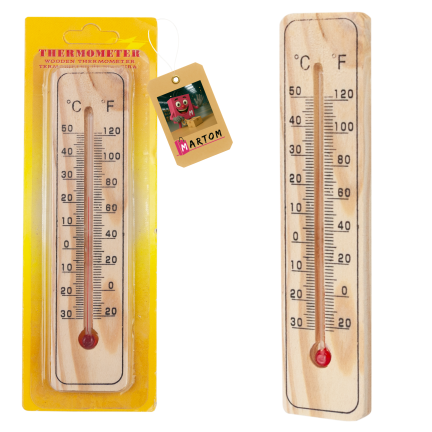 Mercury-free dye-sensitized room temperature thermometer for offices and warehouses 