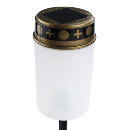 TG80339-1 SOLÁRNÍ LED SVÍČKA HROB LAMPA HŘBITOV SOCHA TEPLÉ SVĚTLO