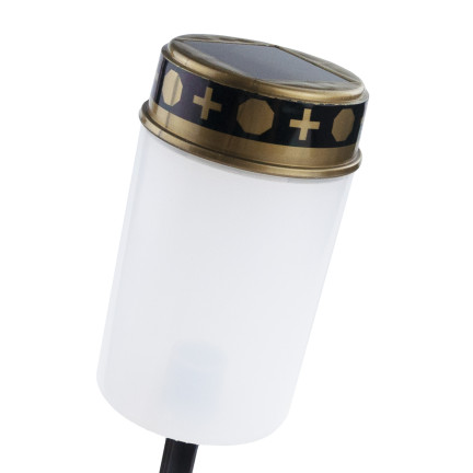 TG80339-1 SOLÁRNÍ LED SVÍČKA HROB LAMPA HŘBITOV SOCHA TEPLÉ SVĚTLO
