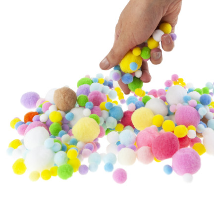 TG80413 DEKORATIVE POMPONS PASTELL MINI MIX 1-3CM 450STK