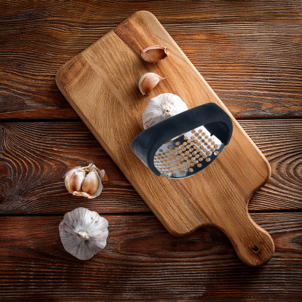 Knoblauchpresse, Quetsche, Zerhacker, Stahl, klassisch