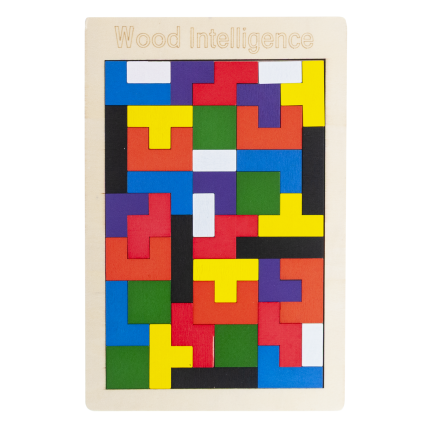 TG80424 DŘEVĚNÉ PUZZLE TETRIS TANGRAM MONTESORI