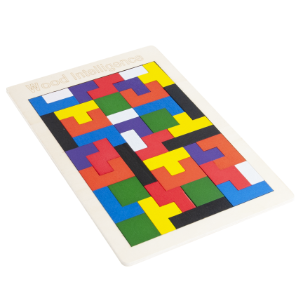 TG80424 DŘEVĚNÉ PUZZLE TETRIS TANGRAM MONTESORI