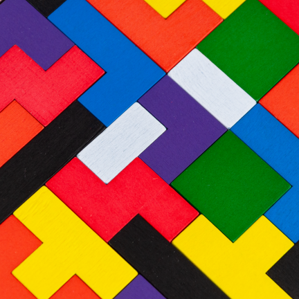 TG80424 DŘEVĚNÉ PUZZLE TETRIS TANGRAM MONTESORI
