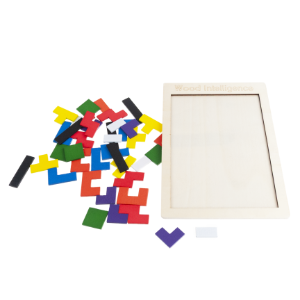 TG80424 DŘEVĚNÉ PUZZLE TETRIS TANGRAM MONTESORI
