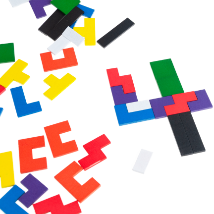 TG80424 DŘEVĚNÉ PUZZLE TETRIS TANGRAM MONTESORI