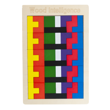 TG80424 DŘEVĚNÉ PUZZLE TETRIS TANGRAM MONTESORI