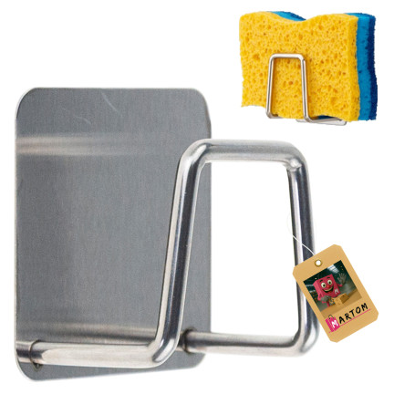 TG80426-2 DŘEZOVÝ ORGANIZÉR NA HOUBIČKY KUCHYŇSKÝ VĚŠÁK OCELOVÁ STŘÍBRNÁ RUKOJEŤ