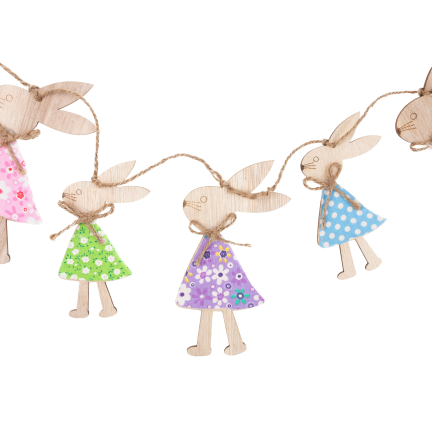 Easter garland, decorative chain, bunnies, 1 m