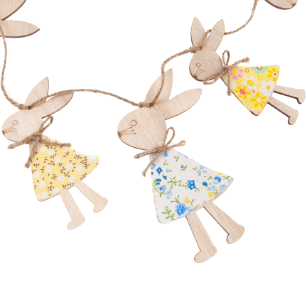 Easter garland, decorative chain, bunnies, 1 m