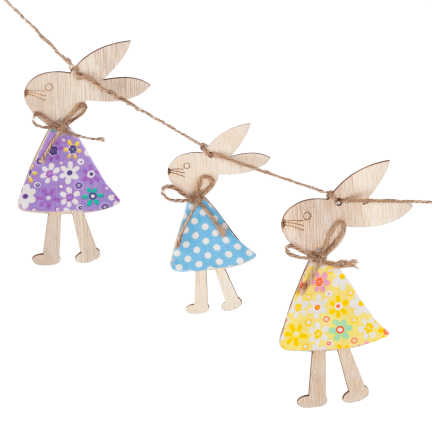 Easter garland, decorative chain, bunnies, 1 m