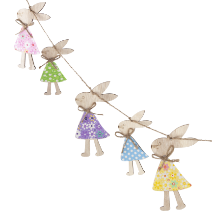 Easter garland, decorative chain, bunnies, 1 m