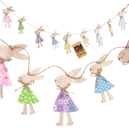 Easter garland, decorative chain, bunnies, 1 m