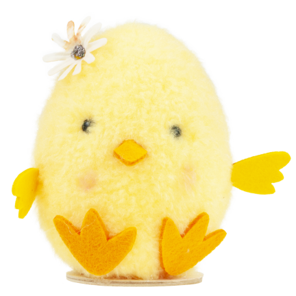 Decorative chicken, Easter chick, table decoration, fluffy, 13.5 cm