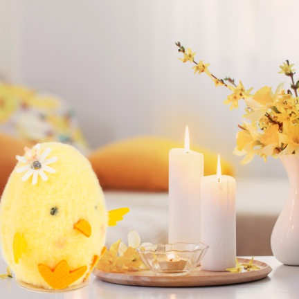 Decorative chicken, Easter chick, table decoration, fluffy, 13.5 cm