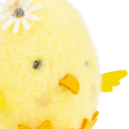 Decorative chicken, Easter chick, table decoration, fluffy, 13.5 cm