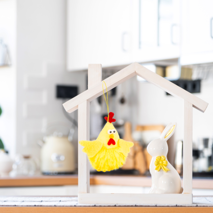 Easter chick, Easter decoration, fluffy, yellow, 13 cm