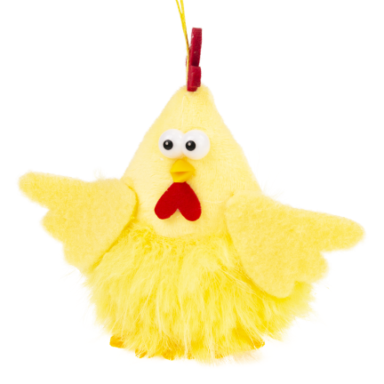 Easter chick, Easter decoration, fluffy, yellow, 13 cm