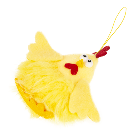 Easter chick, Easter decoration, fluffy, yellow, 13 cm