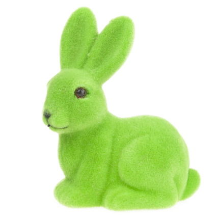 TG80588-14: Flocked green Easter bunny with a satin bow