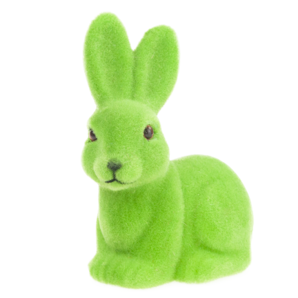 TG80588-14: Flocked green Easter bunny with a satin bow