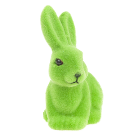 TG80588-14: Flocked green Easter bunny with a satin bow