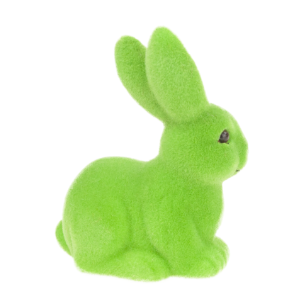 TG80588-14: Flocked green Easter bunny with a satin bow