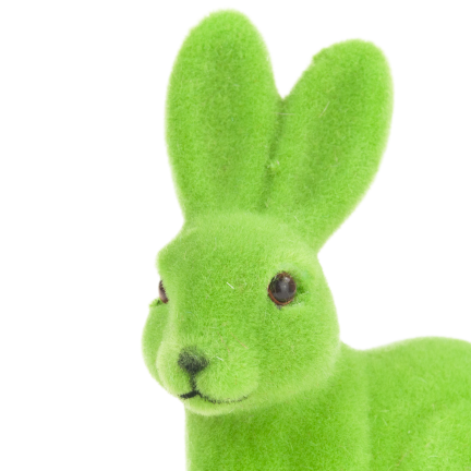 TG80588-14: Flocked green Easter bunny with a satin bow