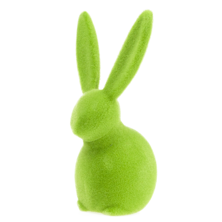 TG80591-14: Flocked green Easter bunny with a satin bow