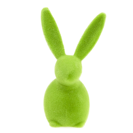 TG80591-14: Flocked green Easter bunny with a satin bow