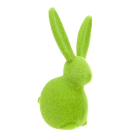 TG80591-14: Flocked green Easter bunny with a satin bow