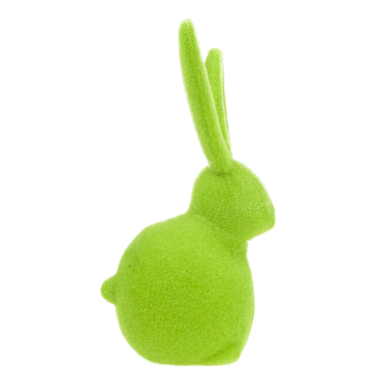TG80591-14: Flocked green Easter bunny with a satin bow