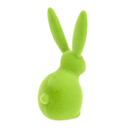 TG80591-14: Flocked green Easter bunny with a satin bow
