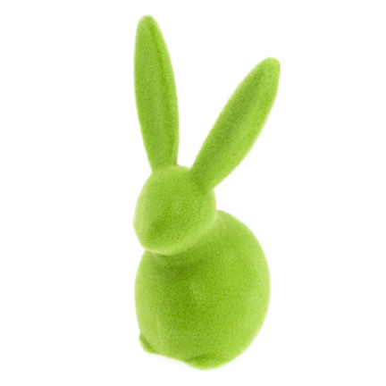 TG80591-14: Flocked green Easter bunny with a satin bow