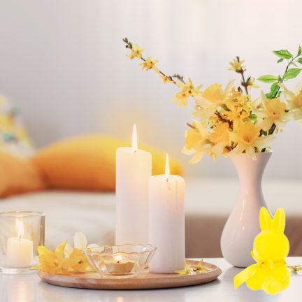 TG80610-3: Flocked Easter bunny in yellow with a satin bow