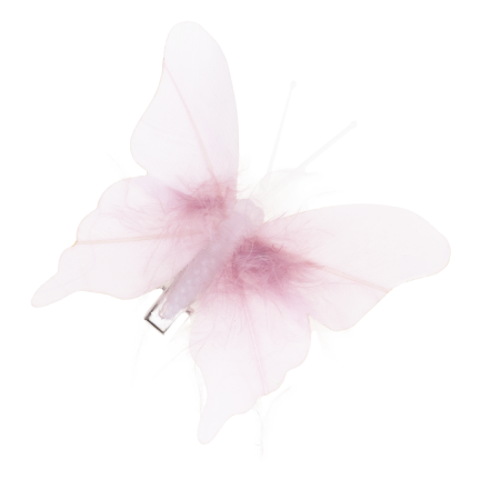 Butterfly clips, curtain decorations, spring-themed, pastel pink, set of 6