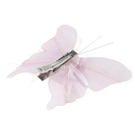 Butterfly clips, curtain decorations, spring-themed, pastel pink, set of 6