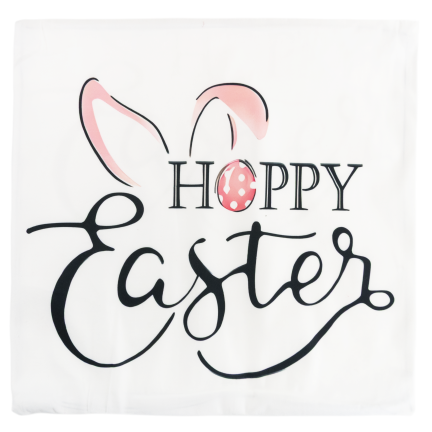 TG81305 - Set of 4 velvet Easter pillowcases, 45x45 cm, with decorative bunnies