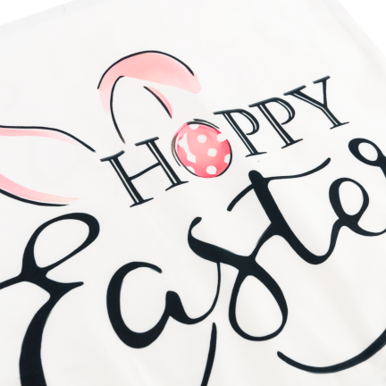 TG81305 - Set of 4 velvet Easter pillowcases, 45x45 cm, with decorative bunnies