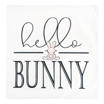 TG81305 - Set of 4 velvet Easter pillowcases, 45x45 cm, with decorative bunnies