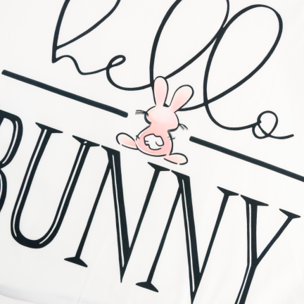 TG81305 - Set of 4 velvet Easter pillowcases, 45x45 cm, with decorative bunnies