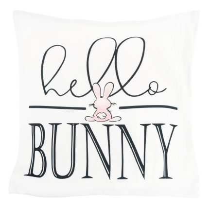 TG81305 - Set of 4 velvet Easter pillowcases, 45x45 cm, with decorative bunnies