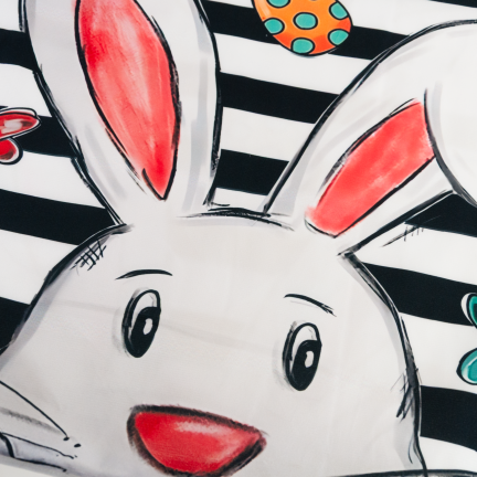 TG81308 - Set of 4 decorative Easter velour pillowcases, 45x45 cm, featuring bunnies