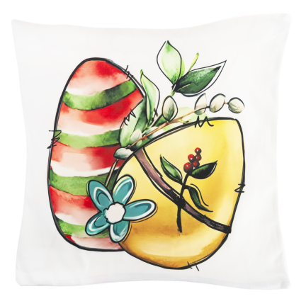 TG81308 - Set of 4 decorative Easter velour pillowcases, 45x45 cm, featuring bunnies