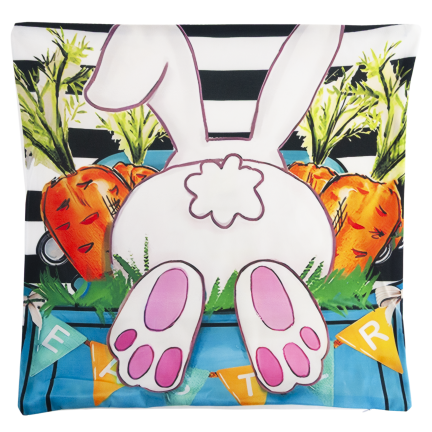 TG81308 - Set of 4 decorative Easter velour pillowcases, 45x45 cm, featuring bunnies