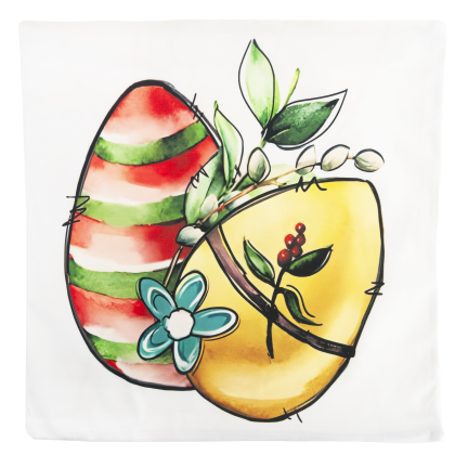 TG81308 - Set of 4 decorative Easter velour pillowcases, 45x45 cm, featuring bunnies